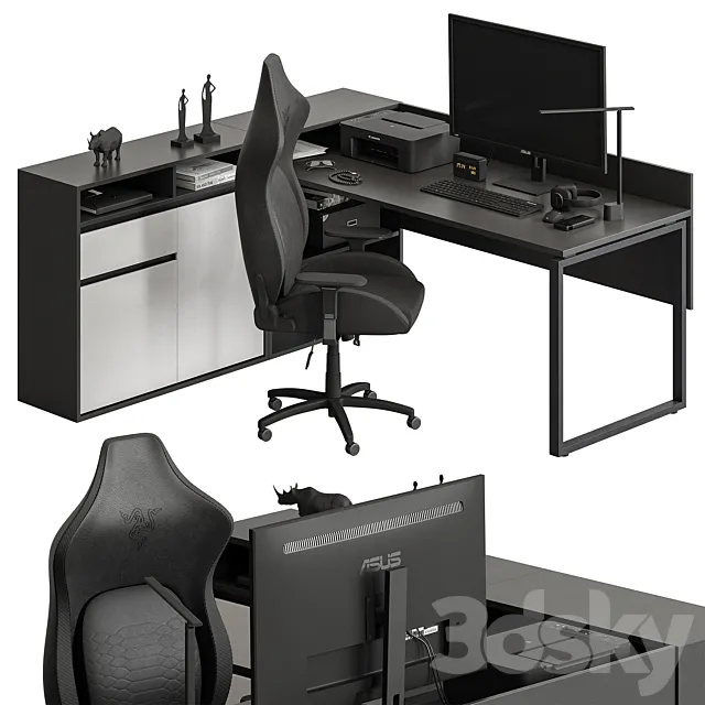 Employee Set – Office Furniture 420 3DS Max Model