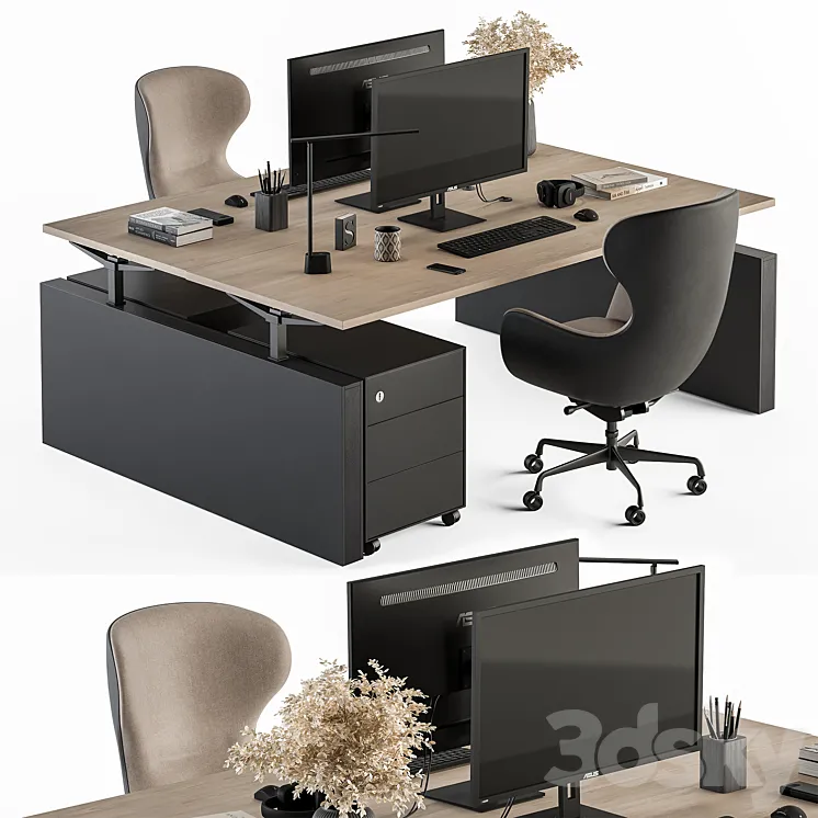 Employee Set – Office Furniture 427 3DS Max Model