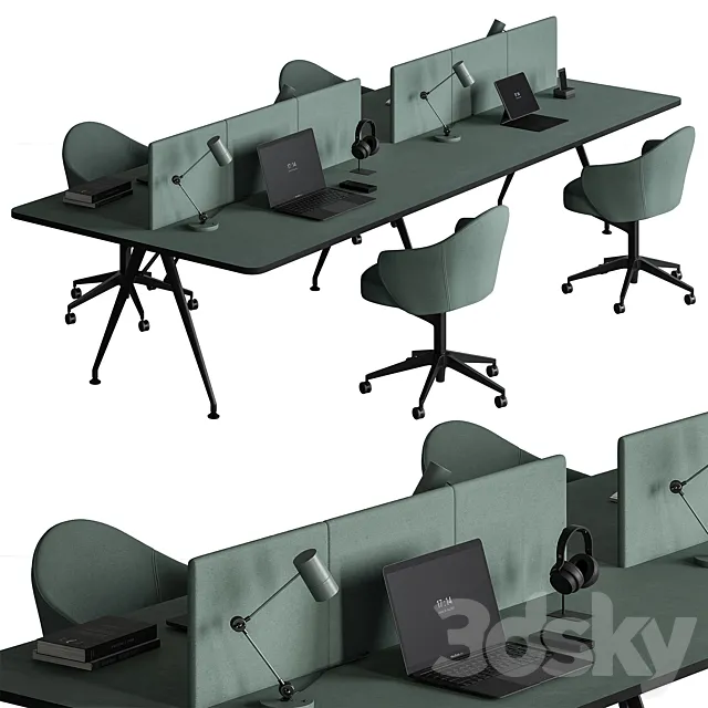 Employee Set – Office Furniture 460 3dsMax Model