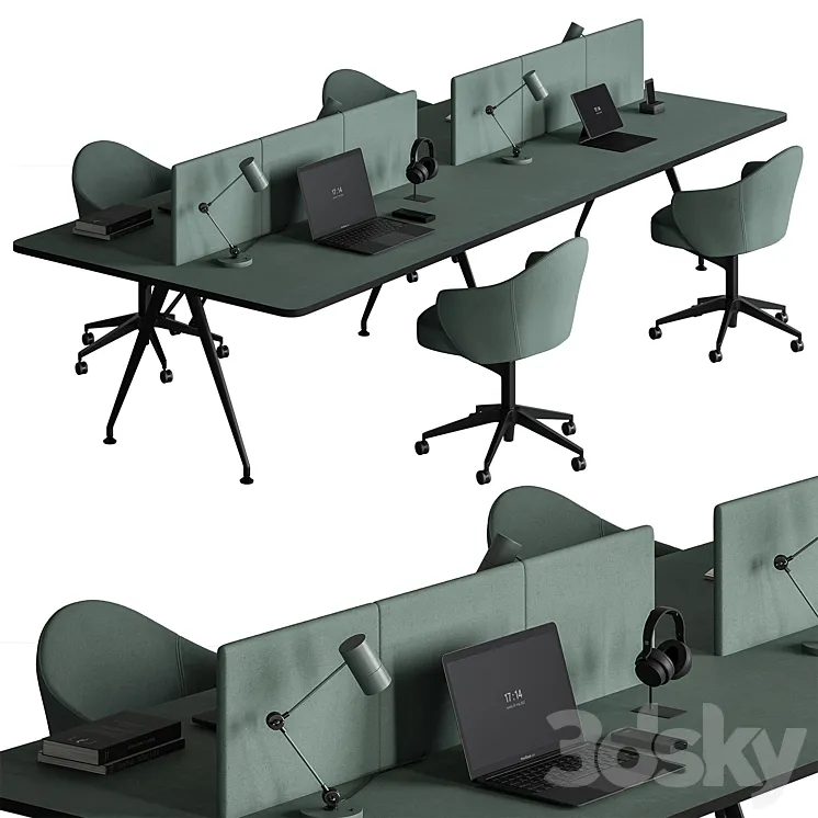 Employee Set – Office Furniture 460 3DS Max Model