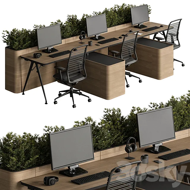 Employee Set – Office Furniture 488 3ds Max