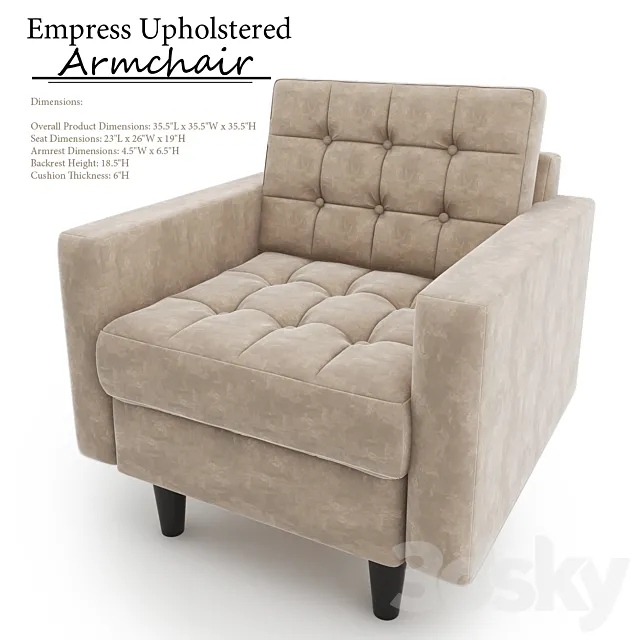 Empress Upholstered Armchair 3ds Max