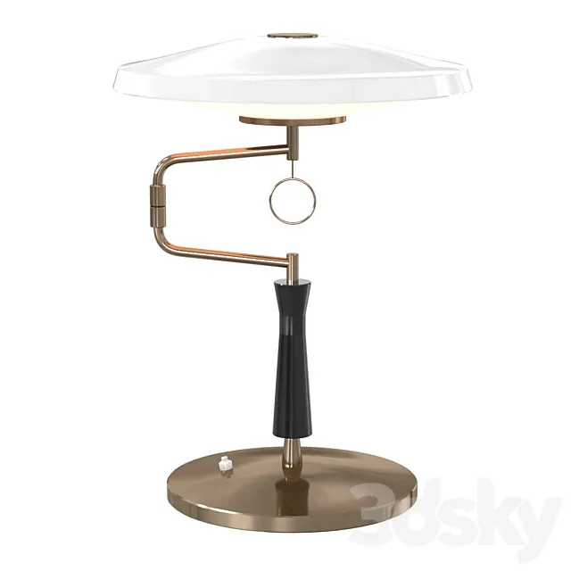 Enameled Metal and Satin Glass Table Lamp for Fontana Arte 3DSMax File