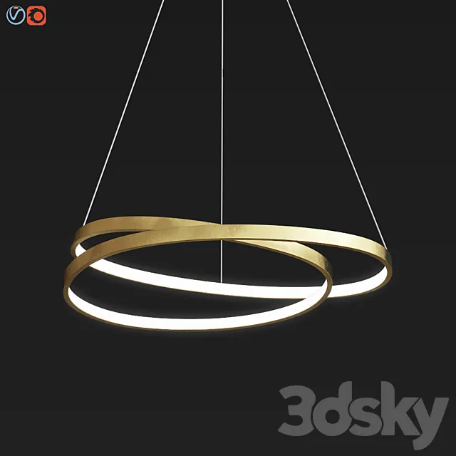 Endon Scribble Ring Pendant Ceiling Light Gold Leaf 3DS Max Model