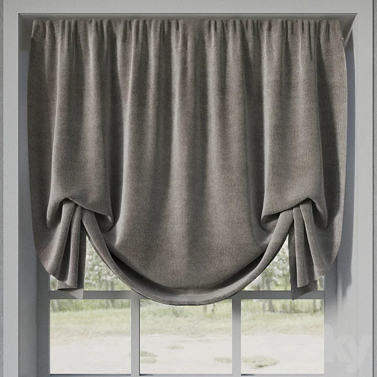 English curtain 3DS Max