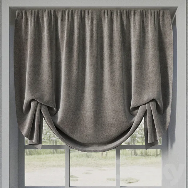 English curtain 3DS Max Model