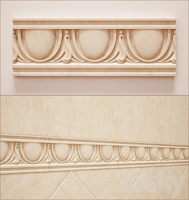 Engraved Listelo Palazzo Beige 3DS Max Model