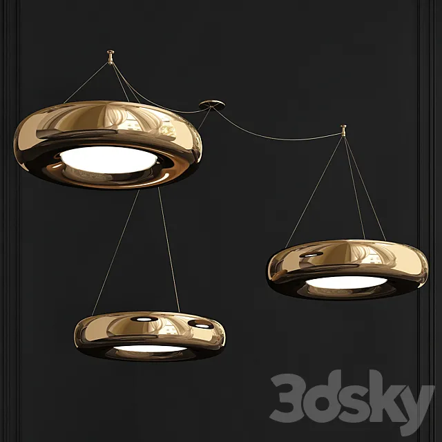 Ensemble of Marshmallow Ceiling Lamps Royal Stranger 3DSMax File