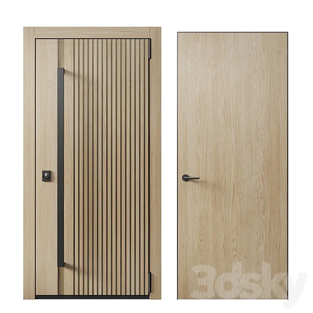 Entrance door and concealed door 08 3ds Max