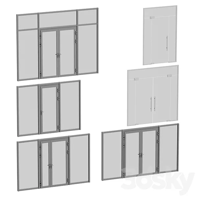 Entrance doors collection 3ds Max