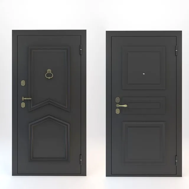 Entrance doors with decorative overlays 3dsMax Model