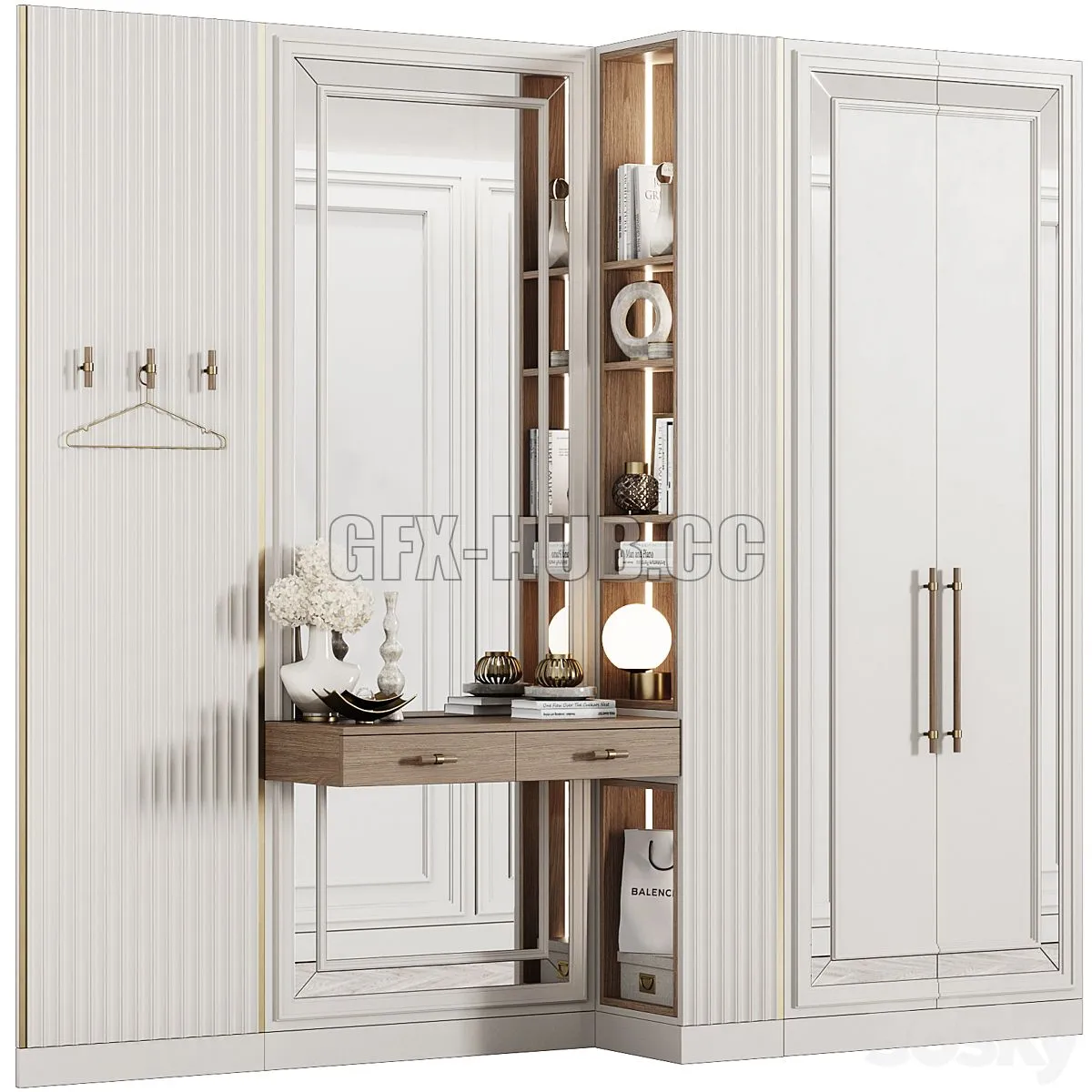 Entrance hall modular in neoclassical style 06 3dsMax Model