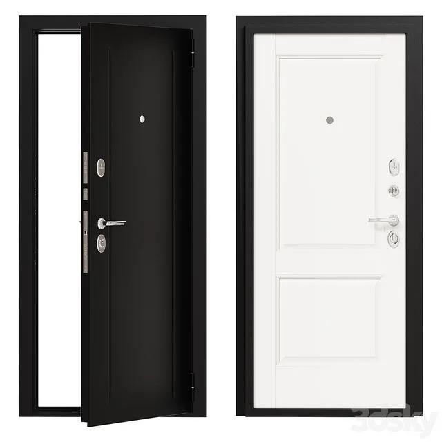 Entrance metal door Bravo 12 3dsMax Model