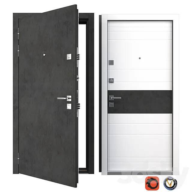 Entrance metal door Carbon (Your Frame) 3DSMax File
