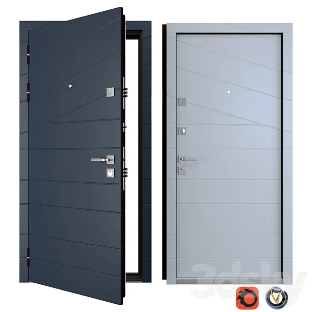 Entrance metal door Line (Zimen) 3DSMax File