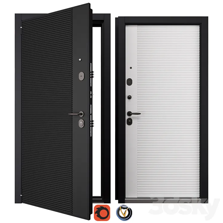 Entrance metal door Newest NT 4 (Holz) 3DS Max