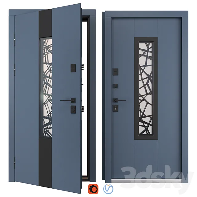 Entrance metal door Olimpia Glass (Abvehr) 3ds Max