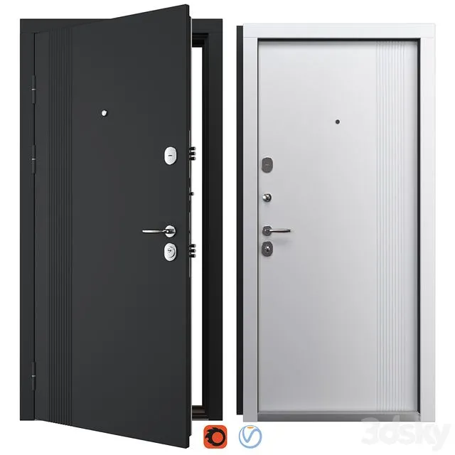 Entrance metal door Status (Bulat) 3dsMax Model