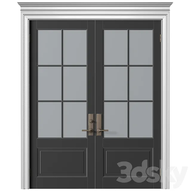 Entrance modern classic street doors. Entrance to the house.Front Iron Doors. Outdoor Entrance classic door.Art Deco External Doors. Exterior Door.Street Doors.Double Exterior Door 3ds Max