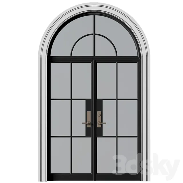 Entrance street arched Doors in Art Deco style.Entrance to the house.Front Door.Arched Opening Window.Outdoor Entrance classic door.External Doors. Exterior Door.Street Doors 3DS Max Model