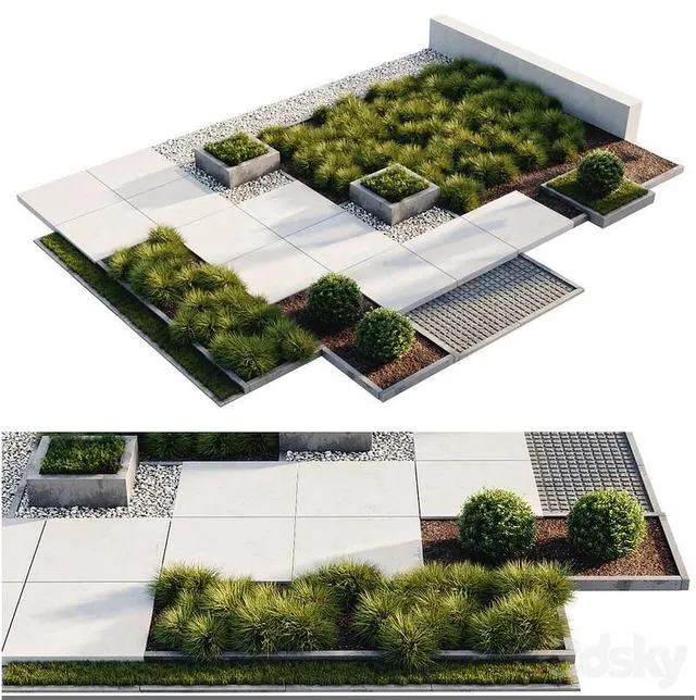 Entry group (for exterior) 3dsMax Model