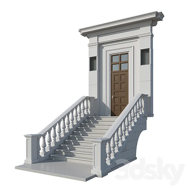 Entry group. Staircase with door 3dsMax Model