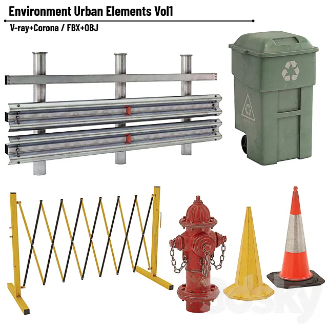 Environment Urban Elements Vol1 3ds Max