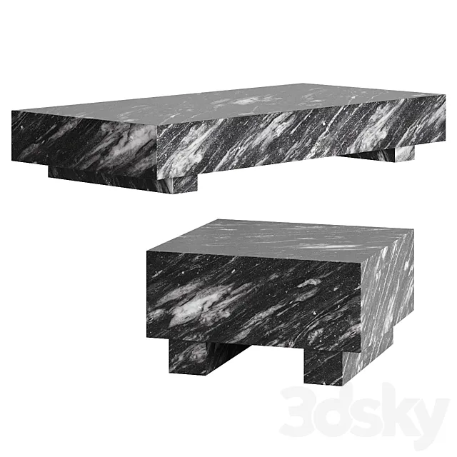 Enyo Gray Marble Coffee Tables By Crate&Barrel 3ds Max