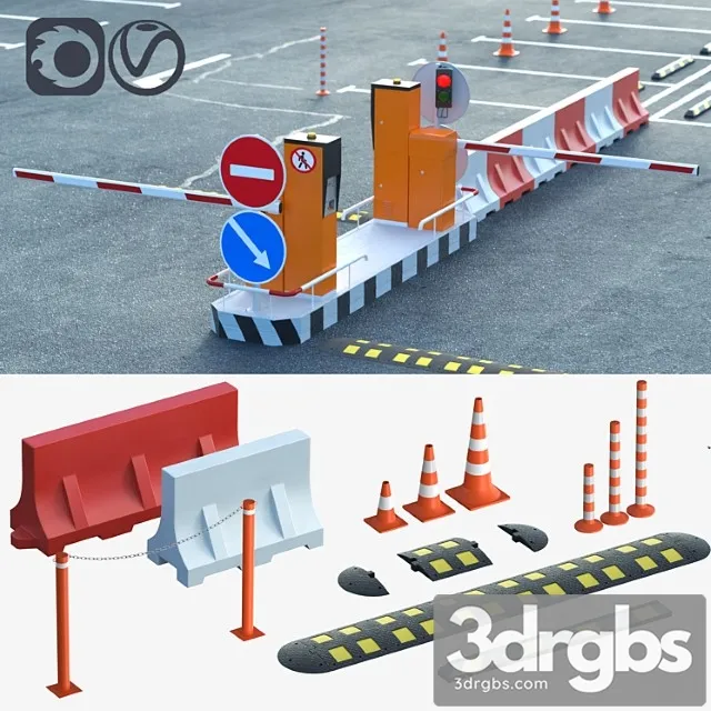 Equipment For The Creation Of Parking Lots Road Fences 3dsmax Download