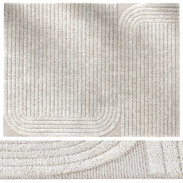 Erden Furrow – Natural White rug 3ds Max