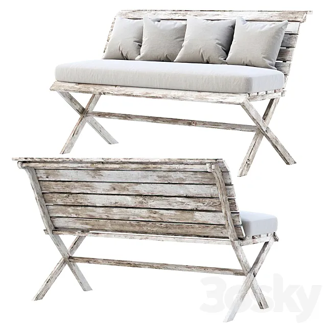 Eric Wooden Garden Bench SD16 by Bpoint Design _ Wooden garden bench 3ds Max