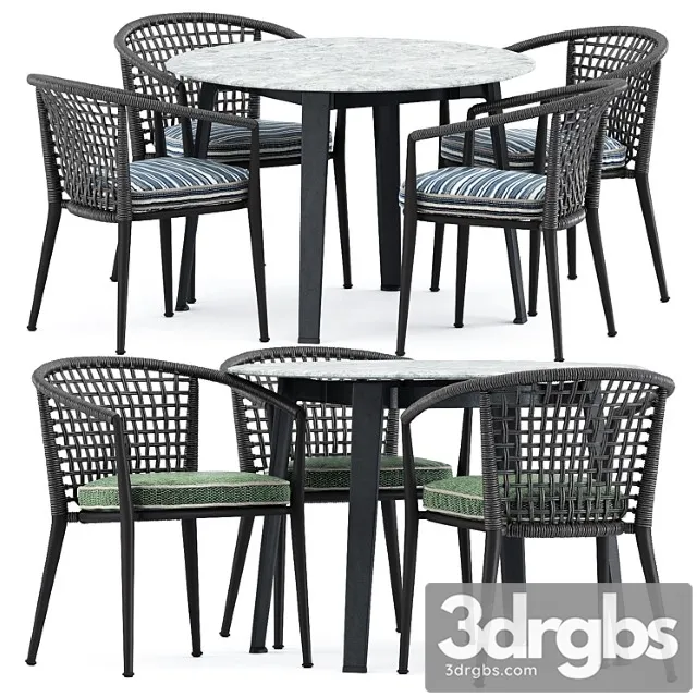 Erica 19 chair and ginepro round outdoor table by bebitalia