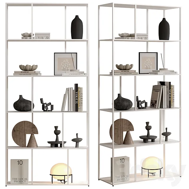 Erwin shelving with decor 4 3dsMax Model