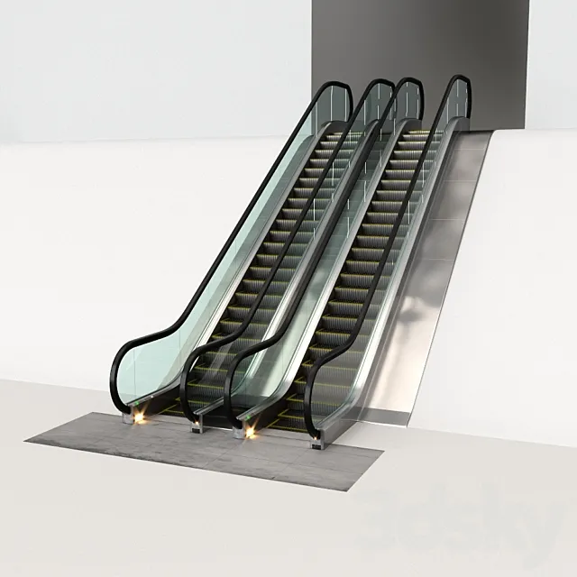 Escalators animated 3ds Max