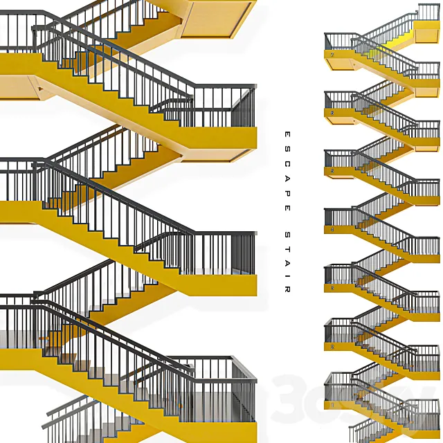 Escape-stair 3DS Max Model