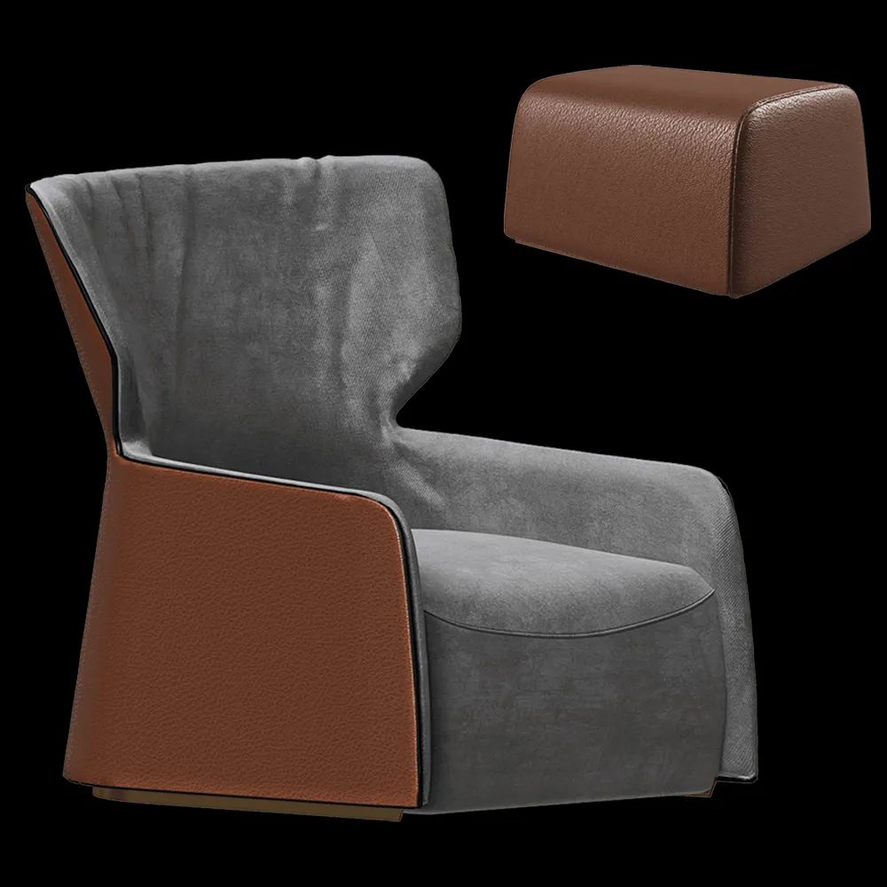 Esedra Design  – Armchair and footstool Ilary Bergere 3ds Max