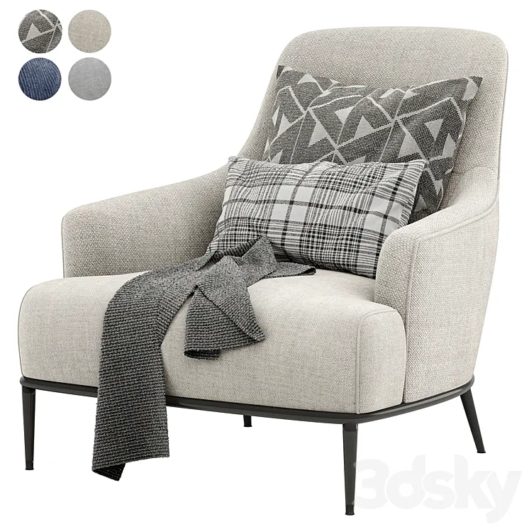 ESME Fabric armchair By Borzalino 3DS Max
