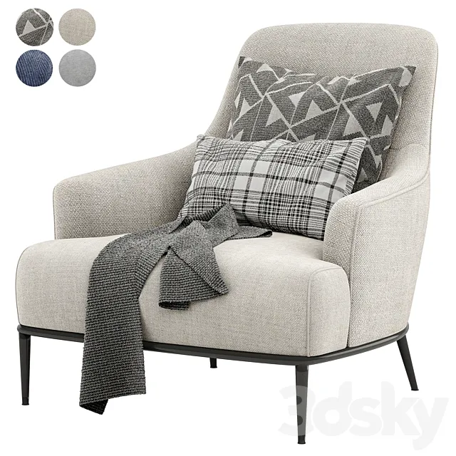 ESME Fabric armchair By Borzalino 3DSMax File