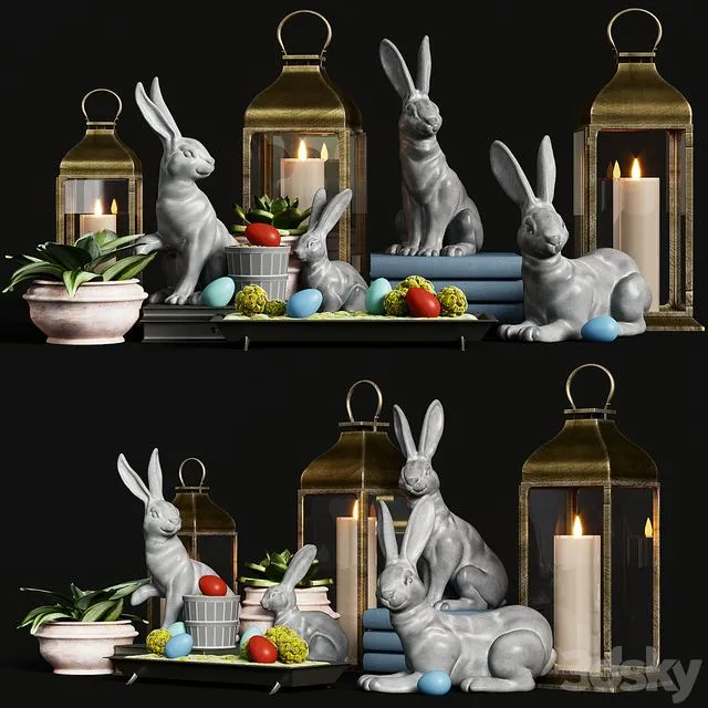 Essex Bunny Pottery Barn Decorative Set 3dsMax Model
