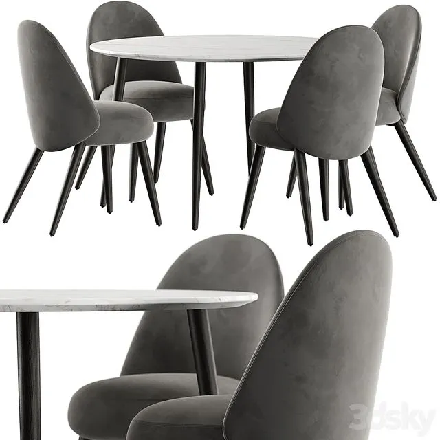 Esstisch Chantilly table and Identites chairs 3dsMax Model