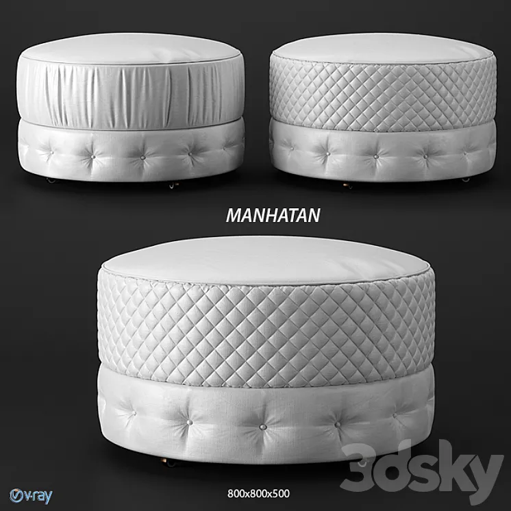 Estetica Manhattan pouf 3DS Max