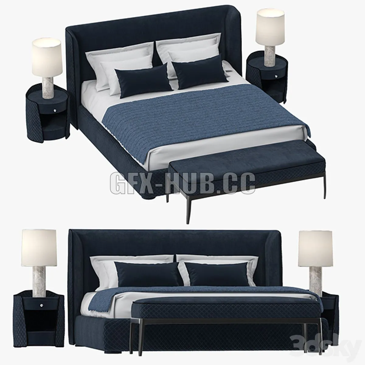 Estetica Marseille Bed 3dsMax Model