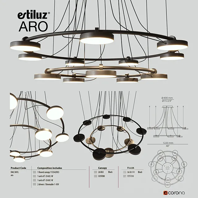 Estiluz Aro 3542 + 3543 3DS Max Model