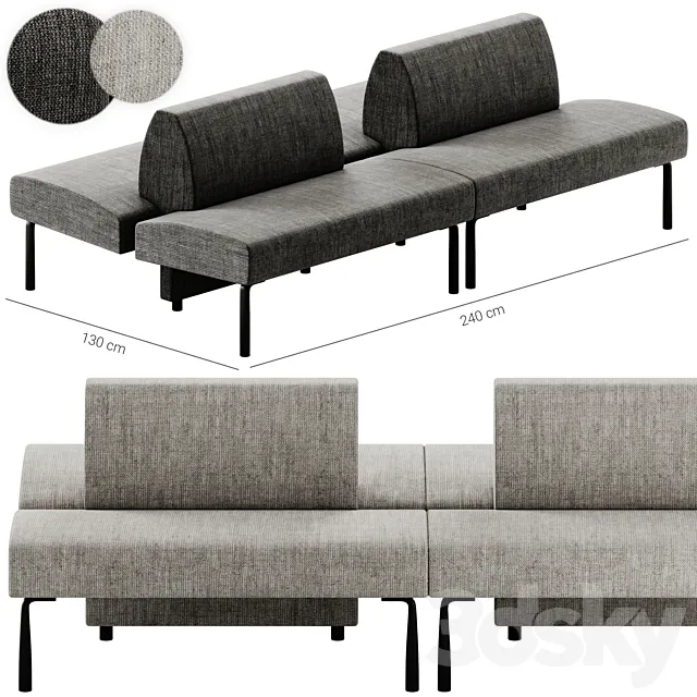 Et al AMBIT 1055 Fabric bench seating Sofa 3ds Max