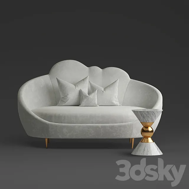 Ether Settee Sofa 3ds Max