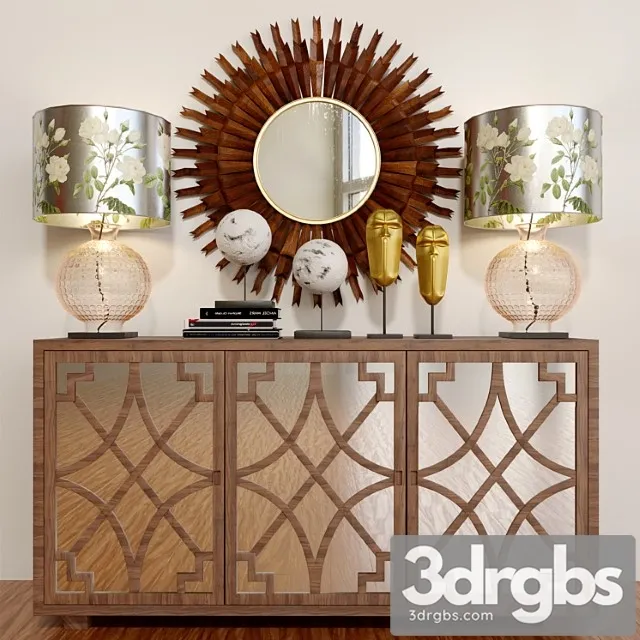 Ethical chest of drawers with a mirror and a lamp 2 3dsmax Download