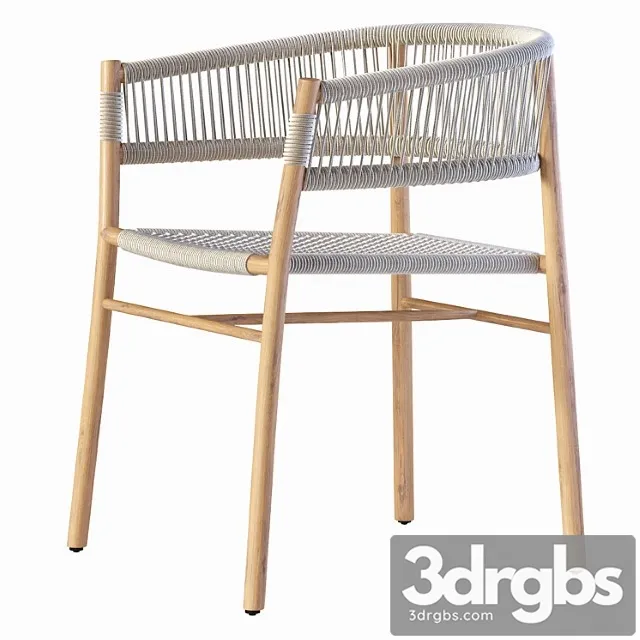 Ethimo kilt dining armchair teak and rope