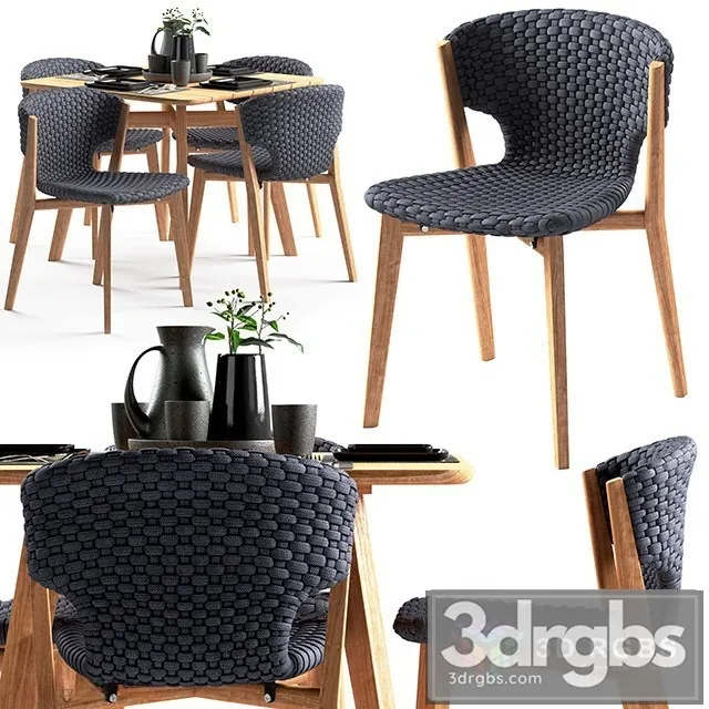 Ethimo Knit Dining Chair Square Table 3dsmax Download