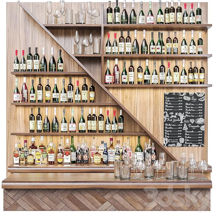 Ethnic bar with alcohol 3DS Max Model