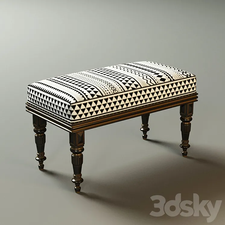 Ethnic stool 3DS Max